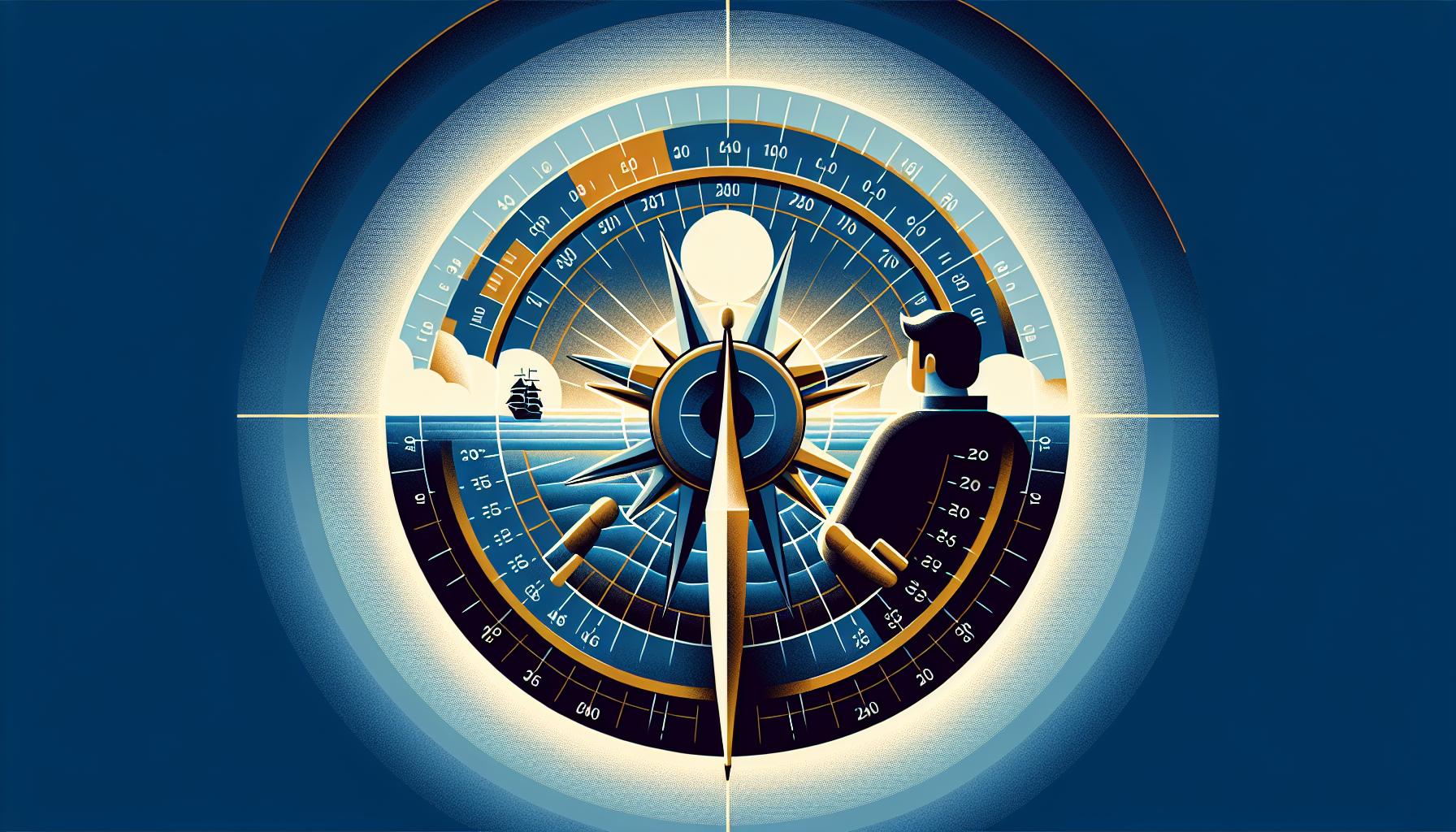 2026년 투자 계획 시작을 위한 경제 지표 기반 항해 전략 일러스트