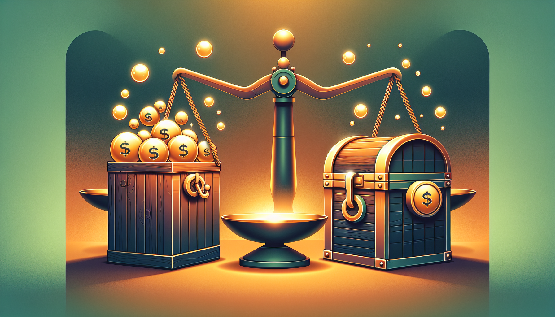 저평가 가치주 개념을 보물상자 비유로 표현한 투자 일러스트