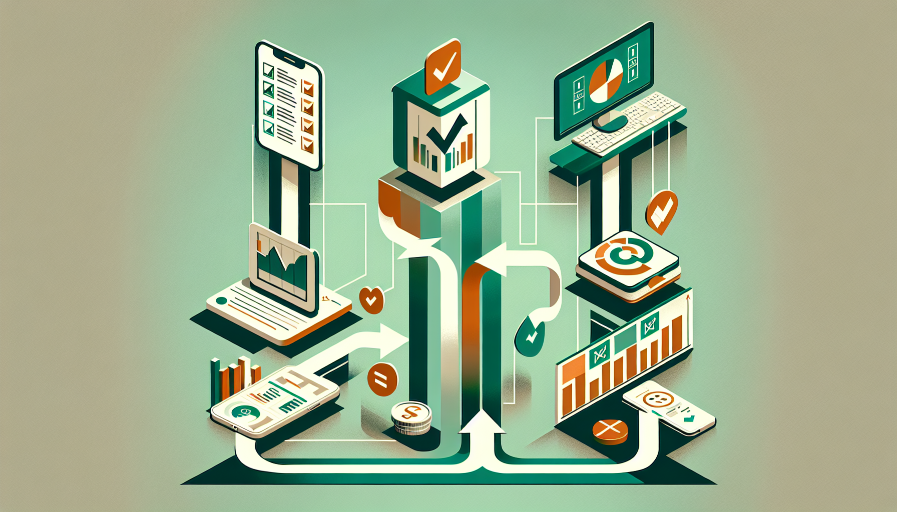 4자산 포트폴리오 실전 투자 단계별 가이드 플로우차트 일러스트