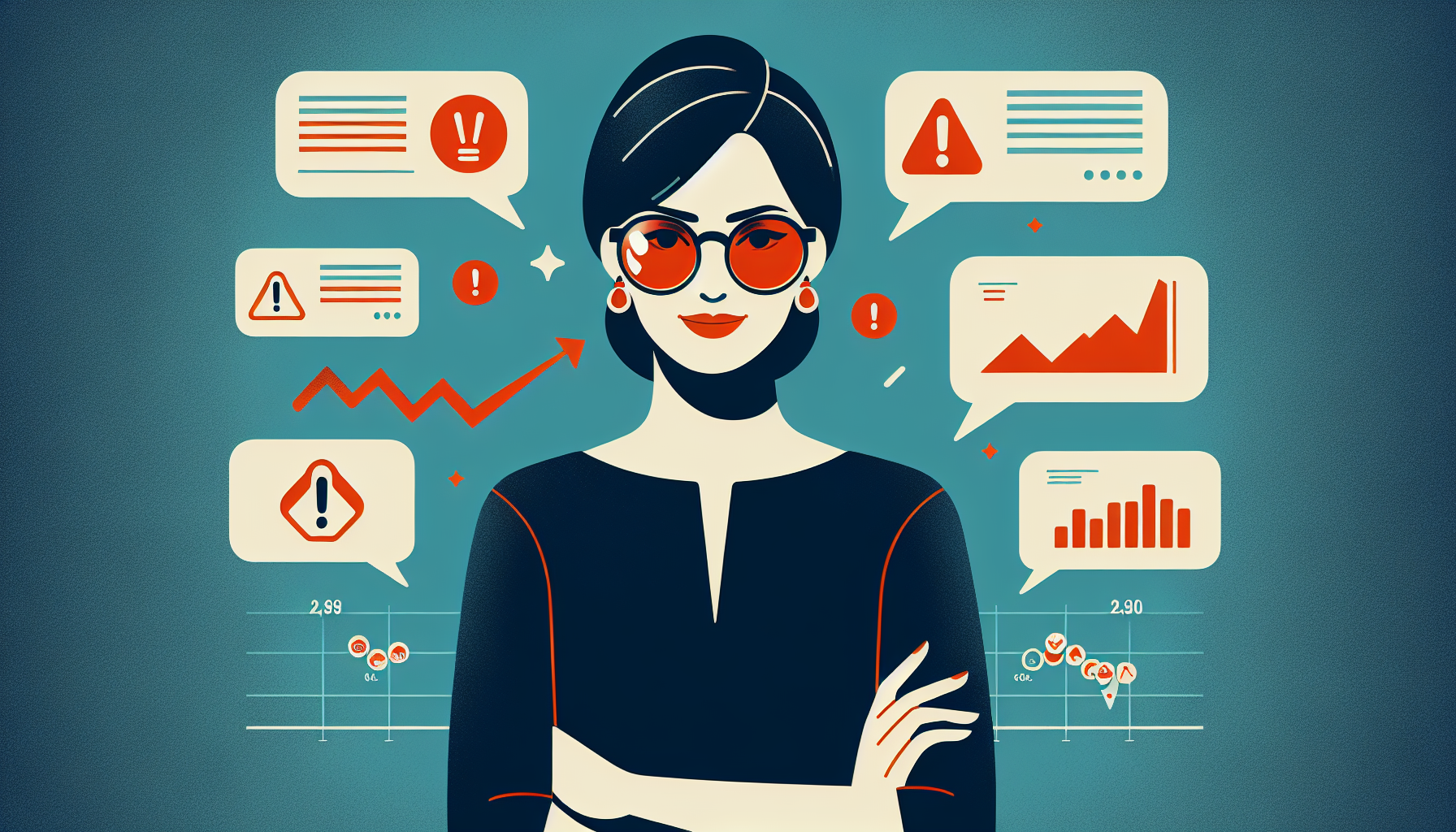 확증 편향으로 인해 긍정적 정보만 선택적으로 받아들이는 투자자 심리 일러스트