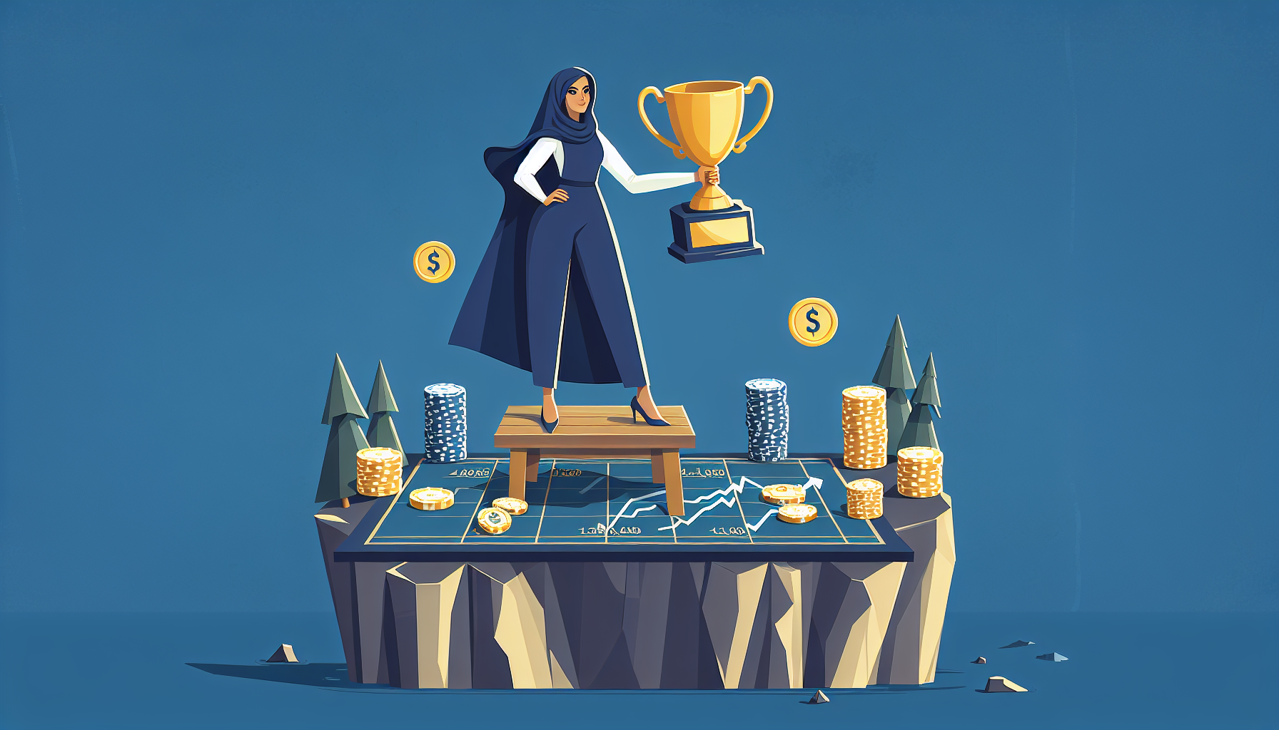 과잉 확신 편향으로 집중 투자하는 투자자의 위험성을 표현한 일러스트