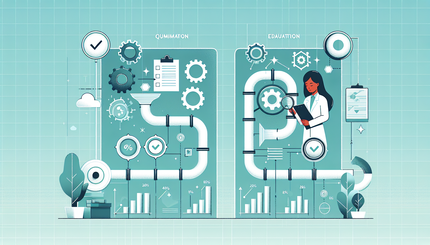 AI 시스템 평가 방법 두 가지 - 사람이 직접 평가하는 방식과 지표 기반 자동 평가 방식 비교 다이어그램