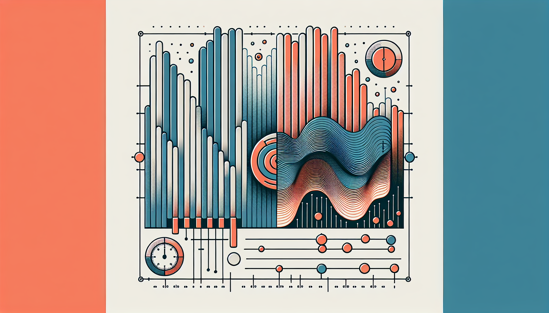 AI 글의 균일한 문장 길이와 사람 글의 불규칙한 리듬을 비교한 다이어그램