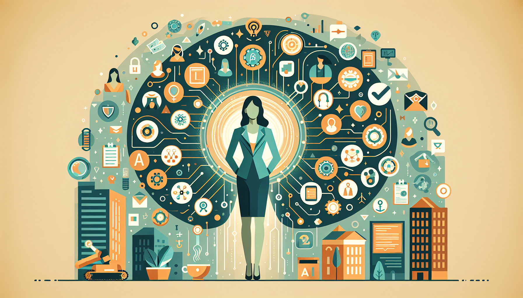 자신의 전문 분야에서 AI를 활용하는 전문가 - 다양한 산업 분야에서 AI가 기존 전문성을 강화하는 모습