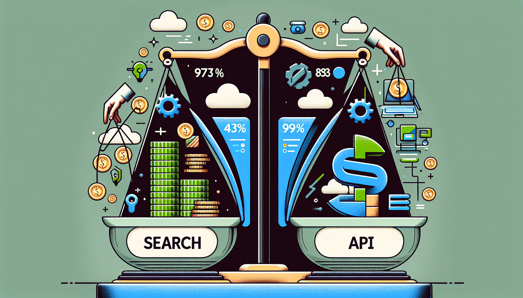 수동 이미지 작업 대비 자동화 시스템의 비용 절감 효과 비교 일러스트
