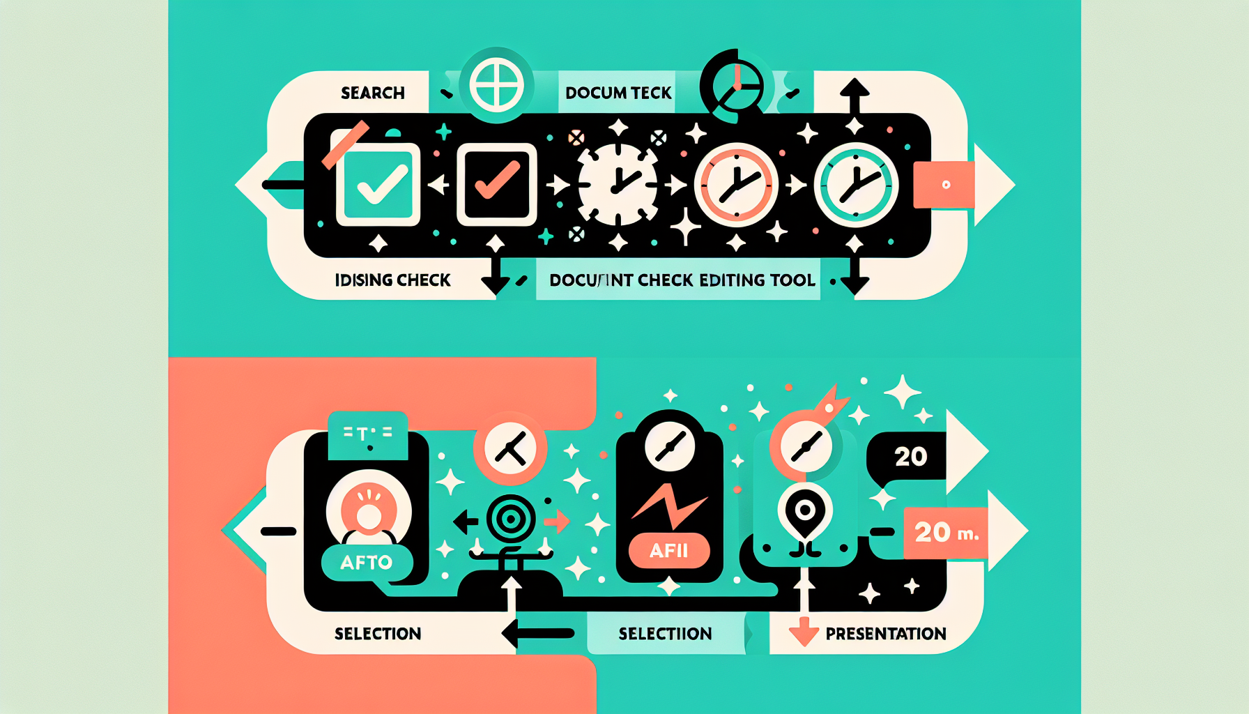 AI 활용 업무 프로세스 개선 - PPT 제작 기존 방식 60분 대비 AI 활용 20분으로 단축된 워크플로우 비교