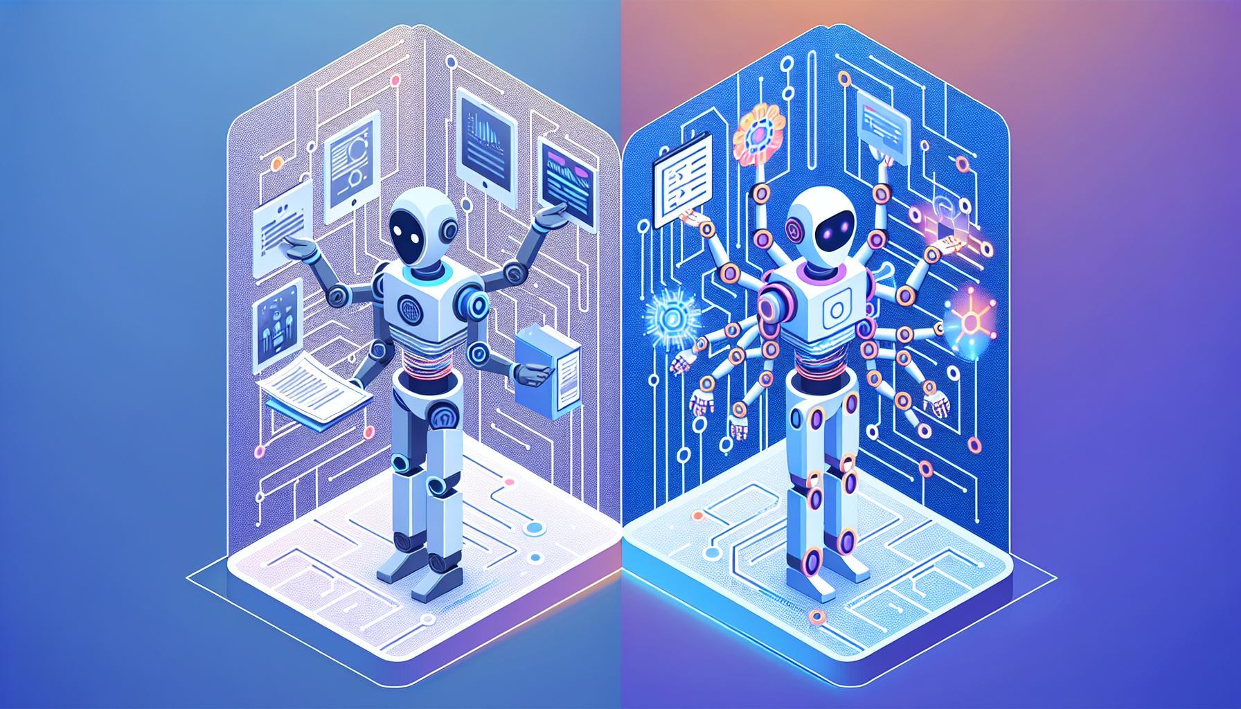 기존 AI 비서와 AI 에이전트의 역할 차이를 비교한 인포그래픽