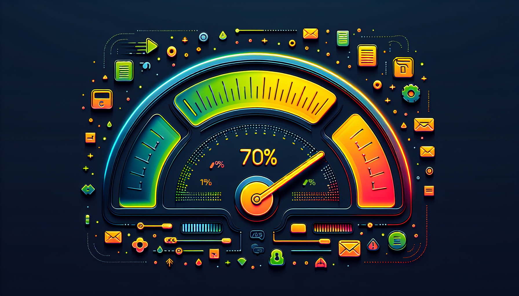 AI 컨텍스트 윈도우 사용량 한도를 시각화한 게이지 일러스트