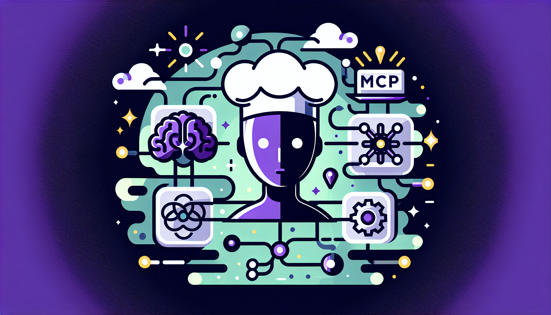 MCP를 통해 Claude Code와 n8n이 연결되는 과정을 표현한 일러스트