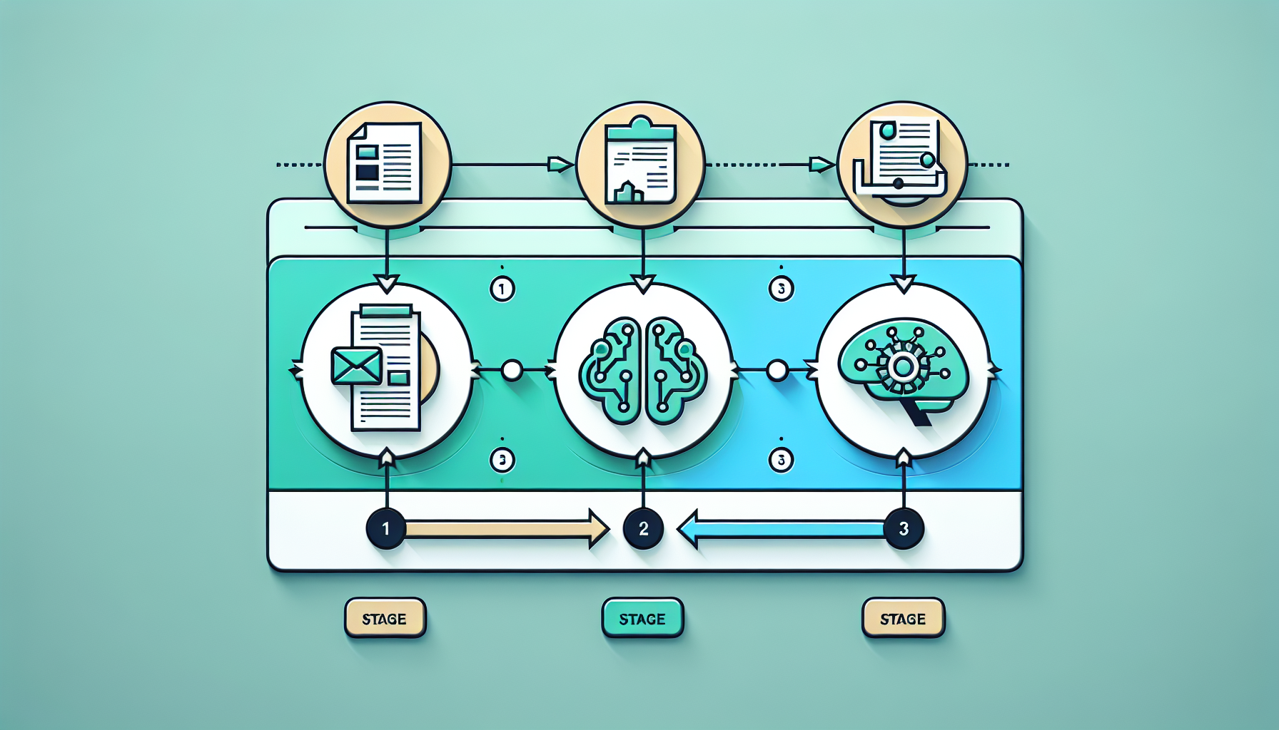 AI를 활용한 제안서 제작의 3단계 프로세스를 시각화한 가이드