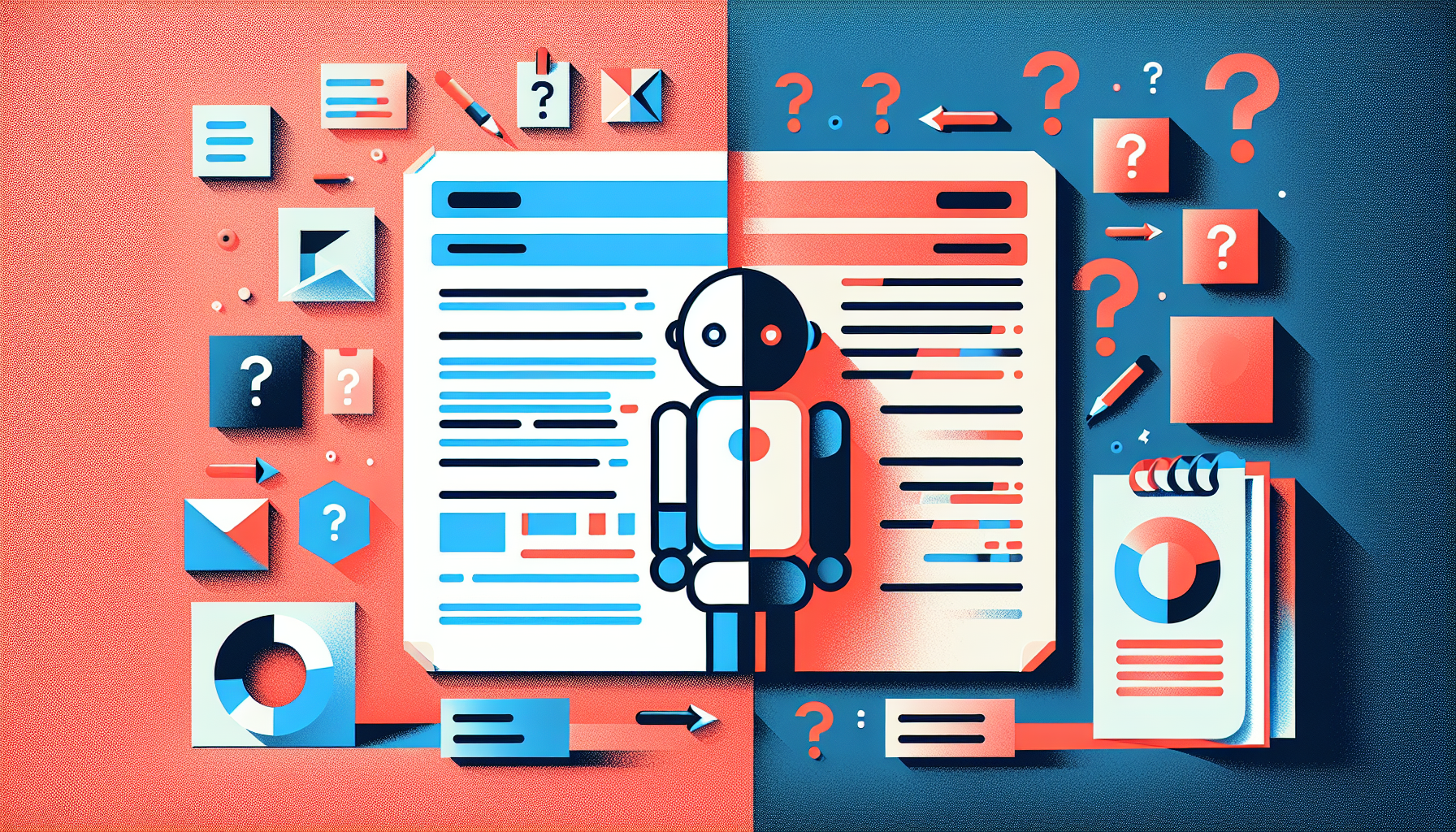 AI 자동화에서 발생하는 일관성 문제를 보여주는 대비 이미지 - 정돈된 보고서와 혼란스러운 결과물 비교