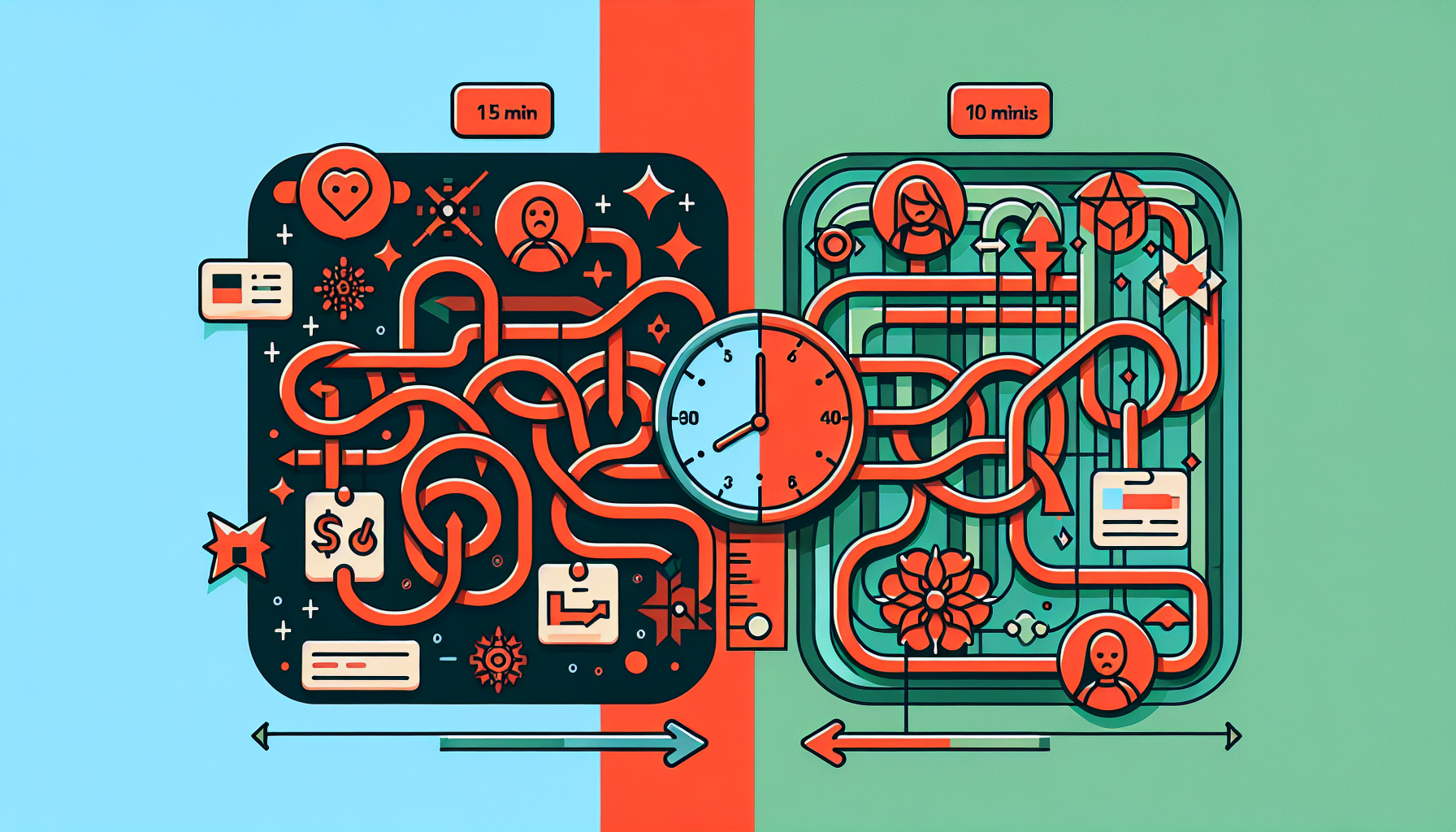 일반 AI 노드 방식과 스킬 기반 방식의 처리 시간 및 복잡도 비교 시각화
