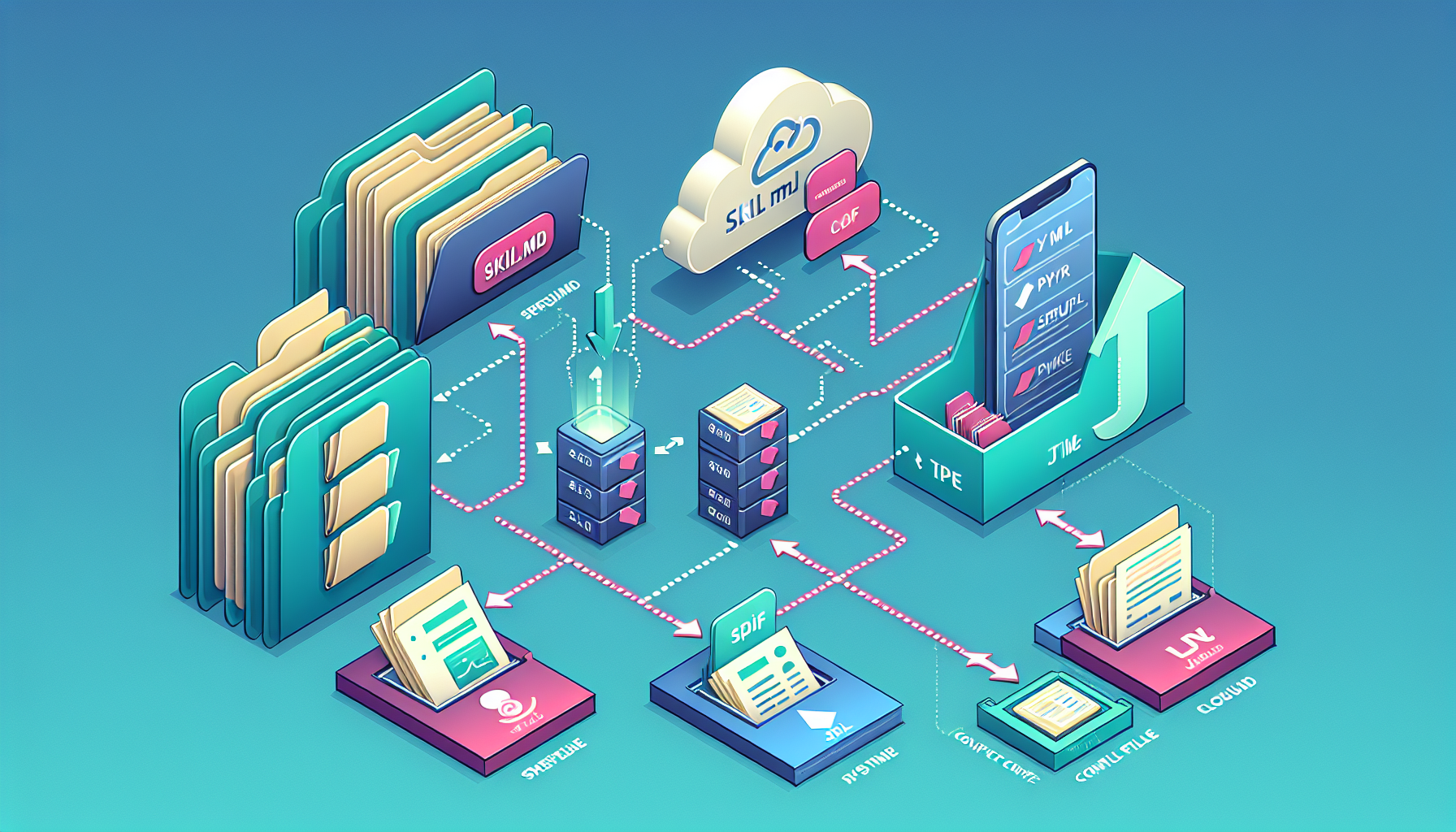 스킬 파일 준비부터 업로드 및 통합까지의 단계별 구현 프로세스