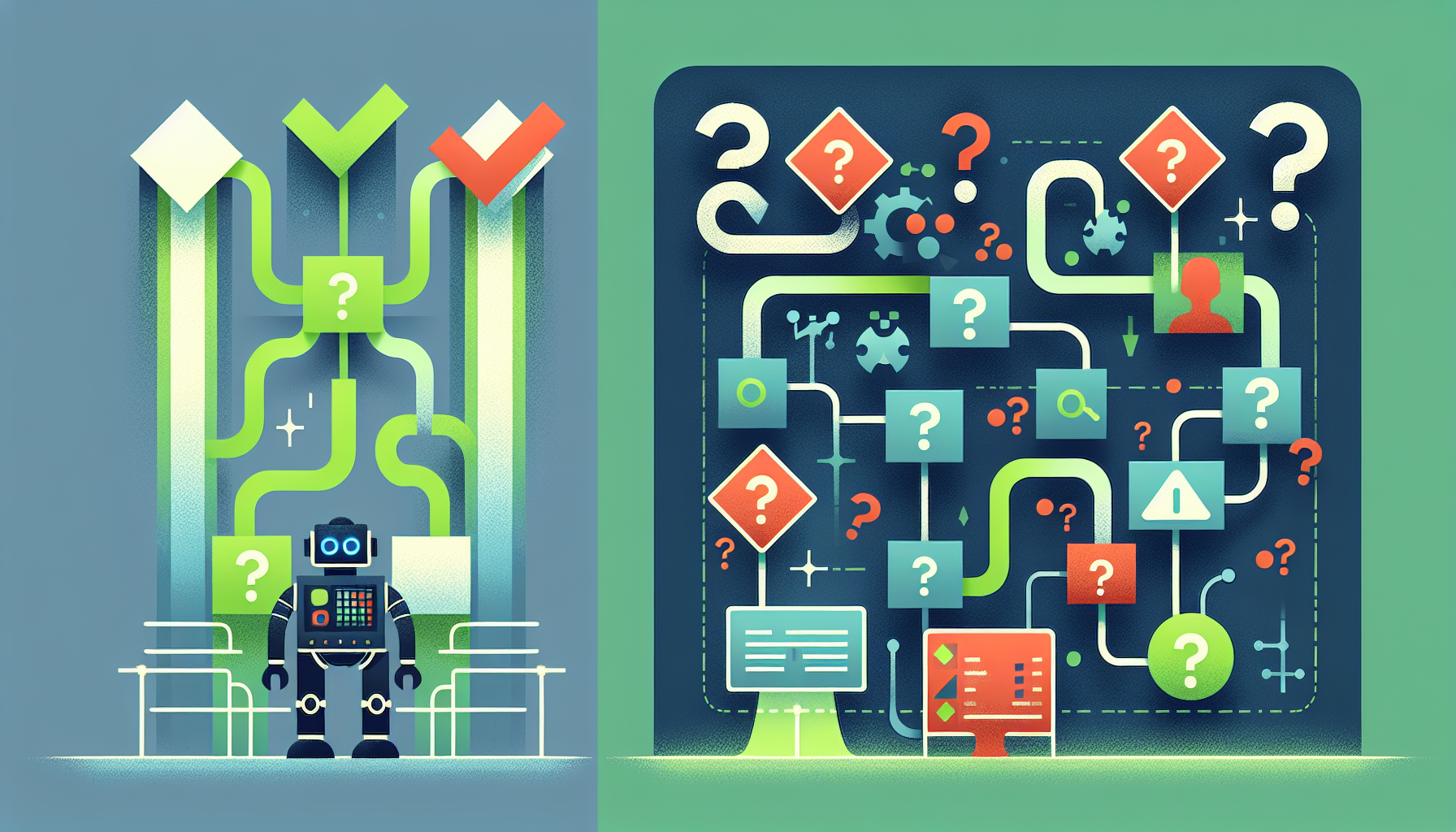 AI 기반 워크플로우 생성의 현재 한계 - 단순 순차 작업과 복잡한 조건 분기 처리 능력 차이