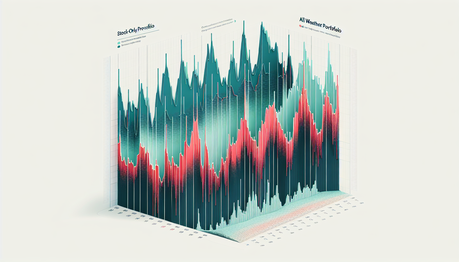 올웨더 포트폴리오 vs 주식 100% 장기 성과 비교 차트 - 위기 시 안정성과 꾸준한 수익률 시각화