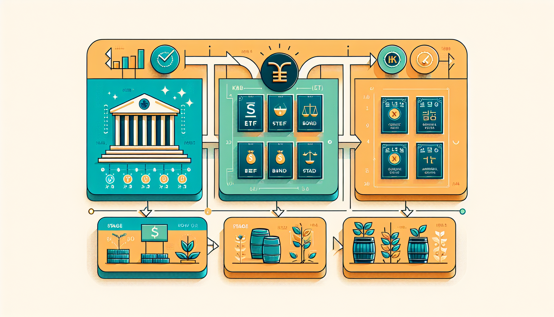 한국 올웨더 포트폴리오 구성 단계 - 국내 ETF를 활용한 주식 채권 금 원자재 투자 프로세스