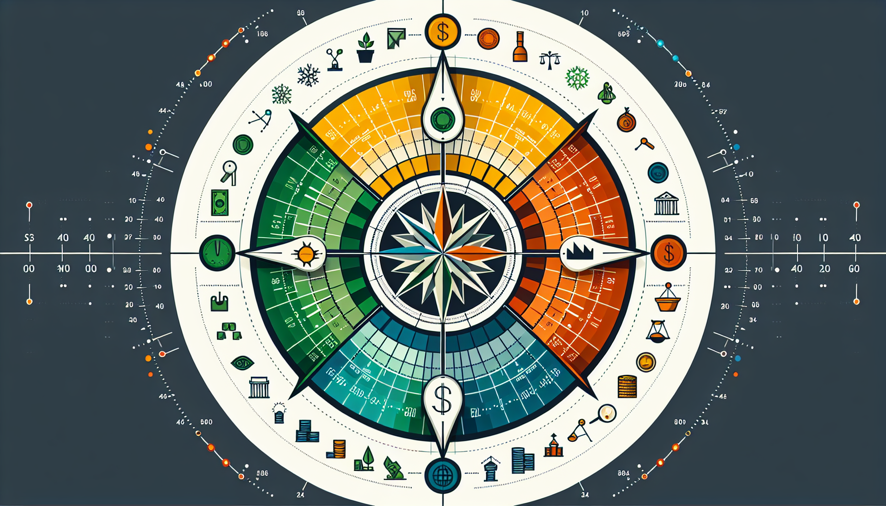 경제 4계절 사이클과 각 국면별 강세 자산 원형 다이어그램