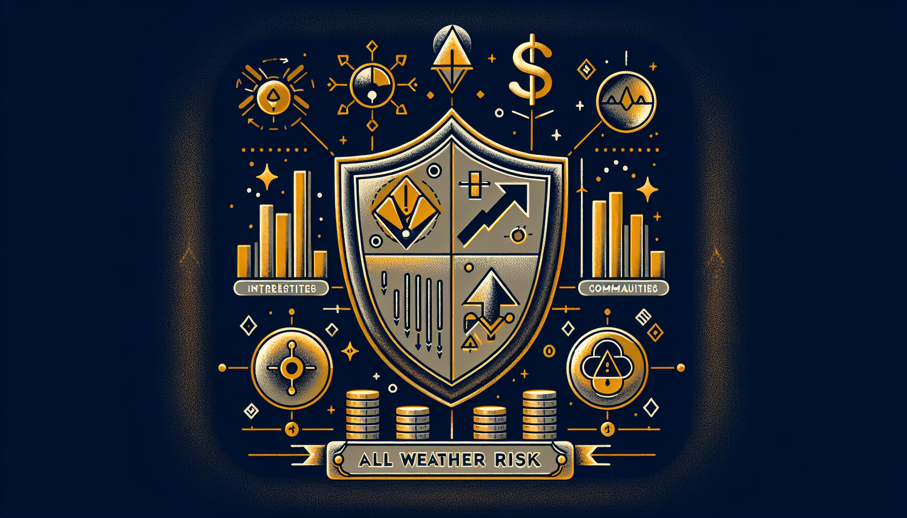 사계절 포트폴리오 한계점 - 금리 상승, 원자재 수익률, 환율 리스크 주의사항 일러스트