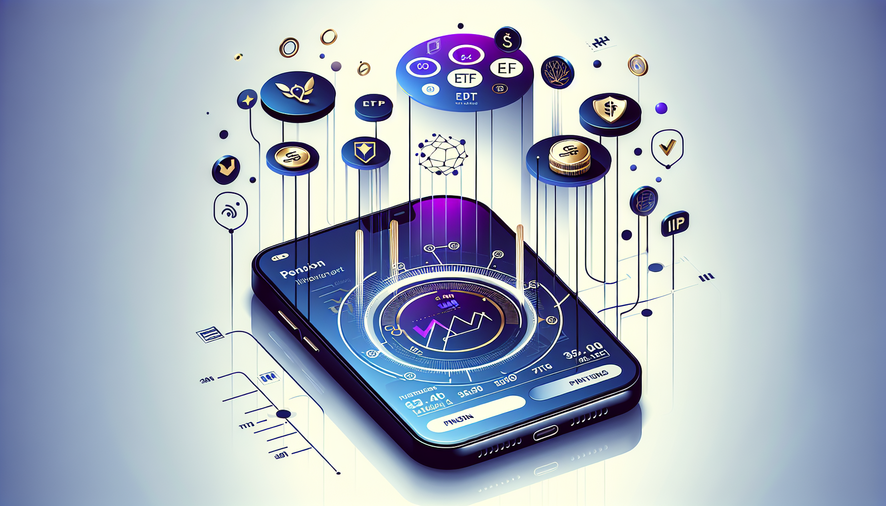 IRP와 연금저축계좌에서 ETF를 직접 운용하는 모바일 투자 일러스트