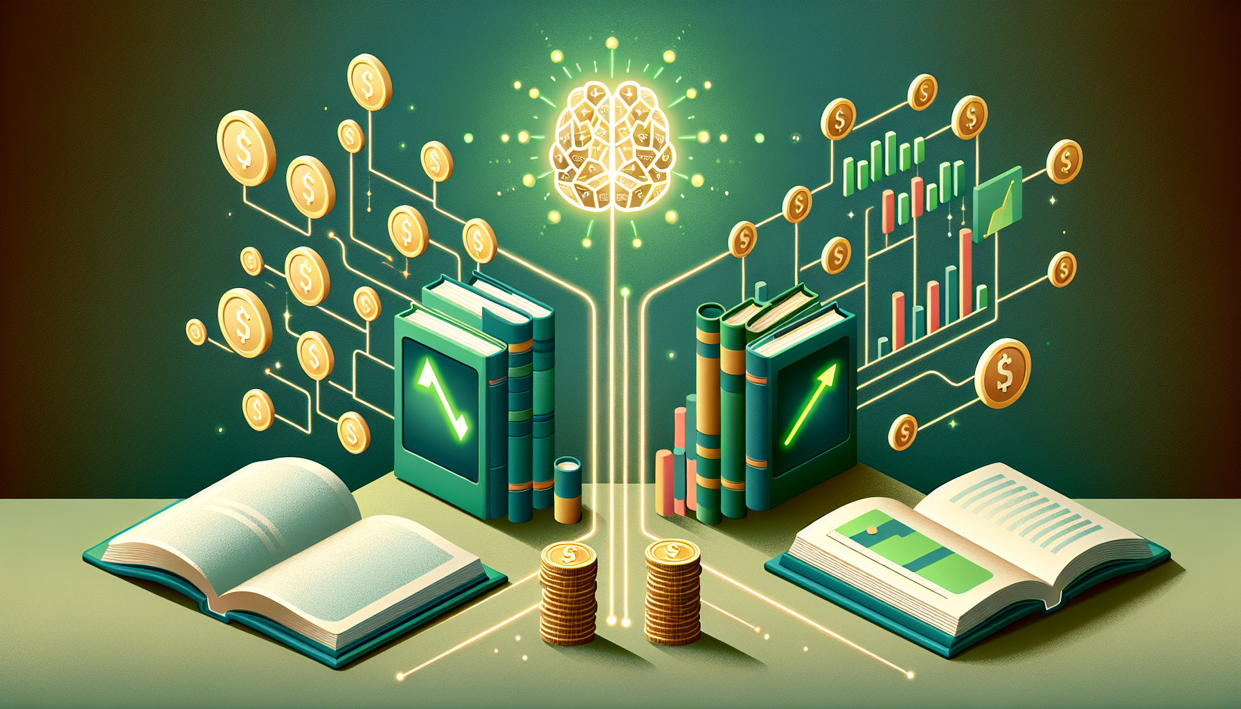 독서와 소액 실전 투자를 병행하여 금융 이해력을 높이는 방법 일러스트