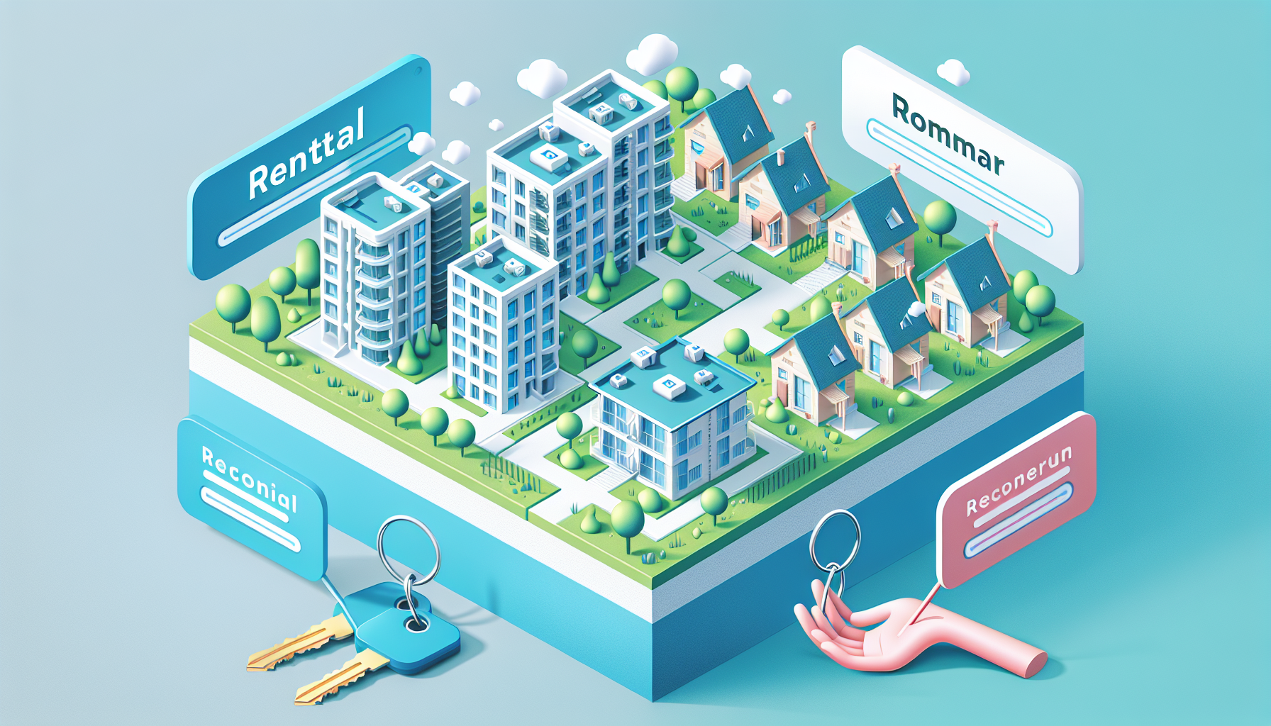 플랫폼 블로그와 독립 블로그 비교 - 임대 아파트와 자가 주택 개념 일러스트