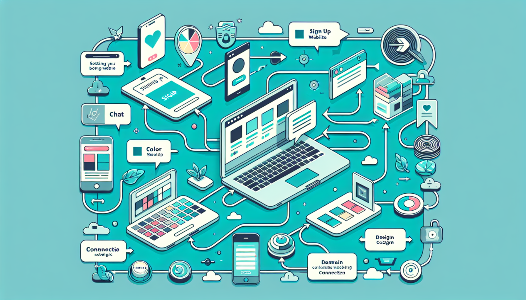 Lovable 블로그 구축 단계별 가이드 - 회원가입부터 완성까지 실전 프로세스 일러스트