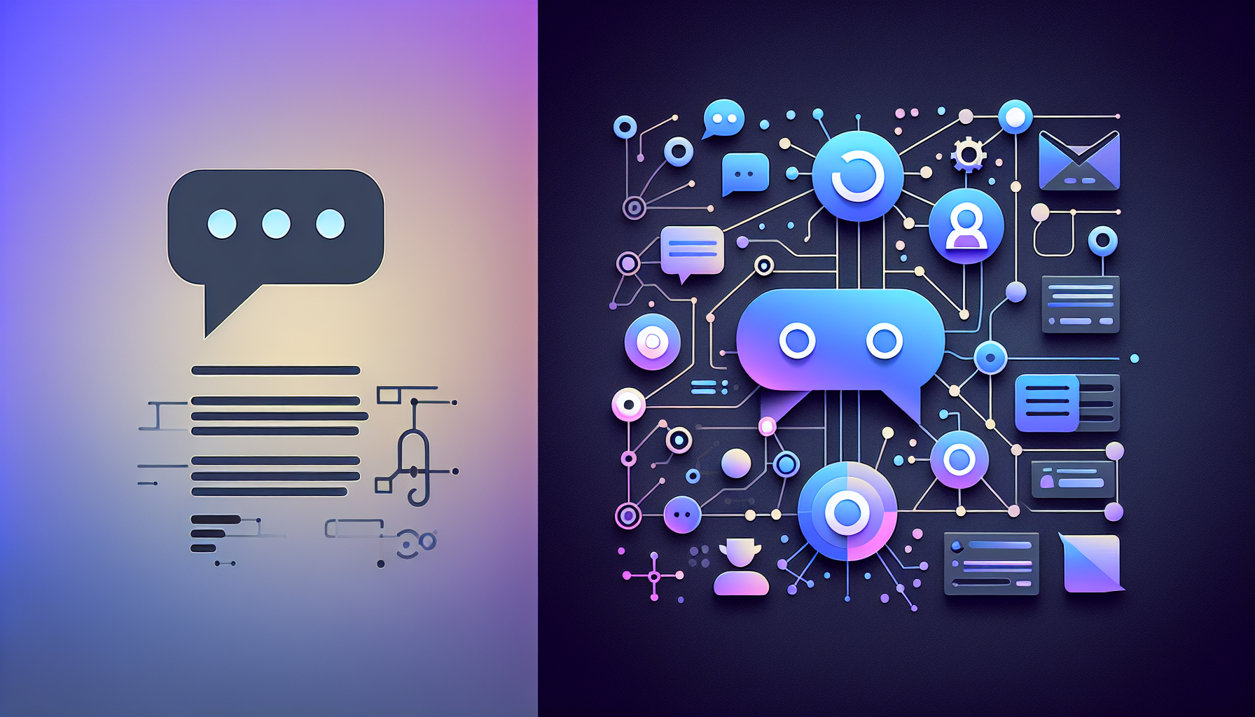 단순 챗봇에서 고급 AI 어시스턴트 시스템으로의 진화를 보여주는 일러스트