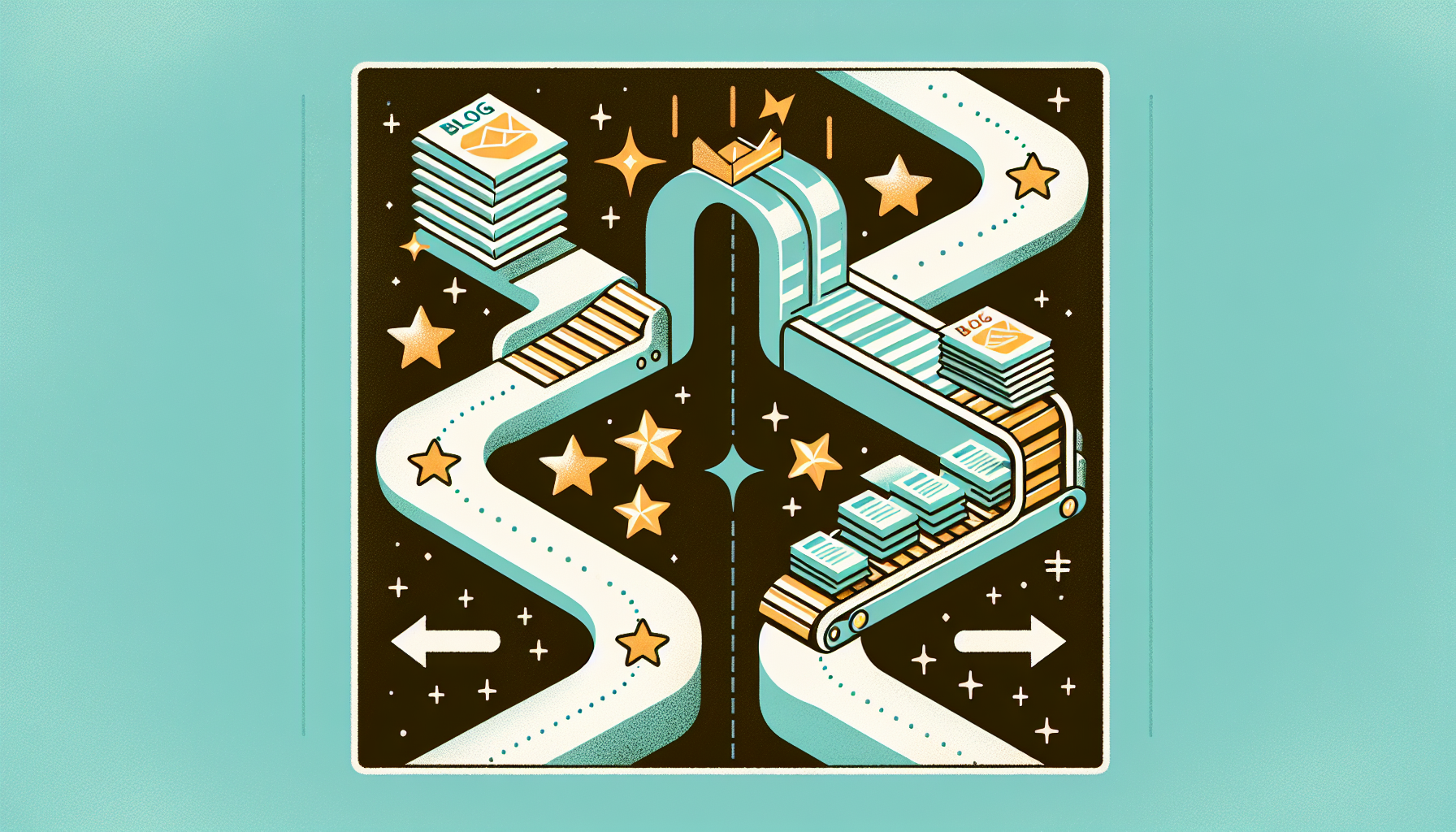 소량 고품질 콘텐츠와 다량 콘텐츠 생산 방식을 비교하는 블로그 운영 전략 일러스트