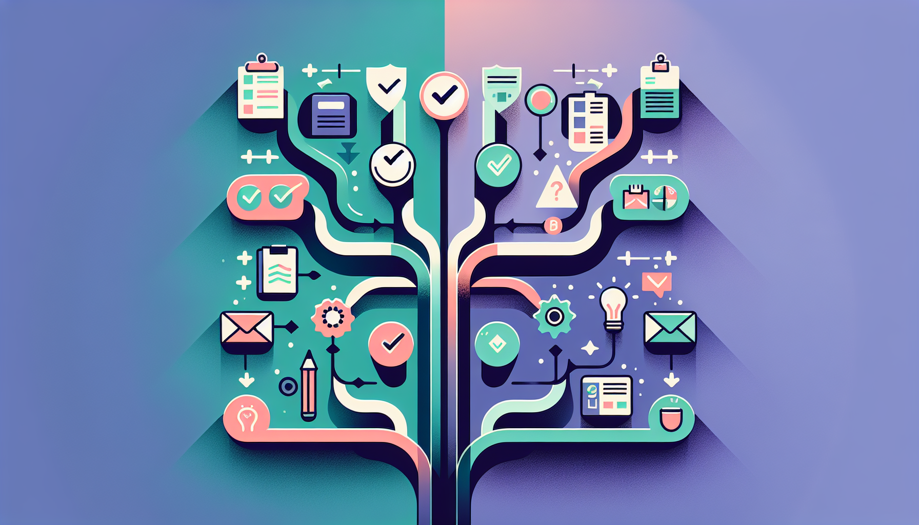 Claude Cowork 사용 적합 상황과 일반 Claude 채팅 사용 상황 비교 일러스트