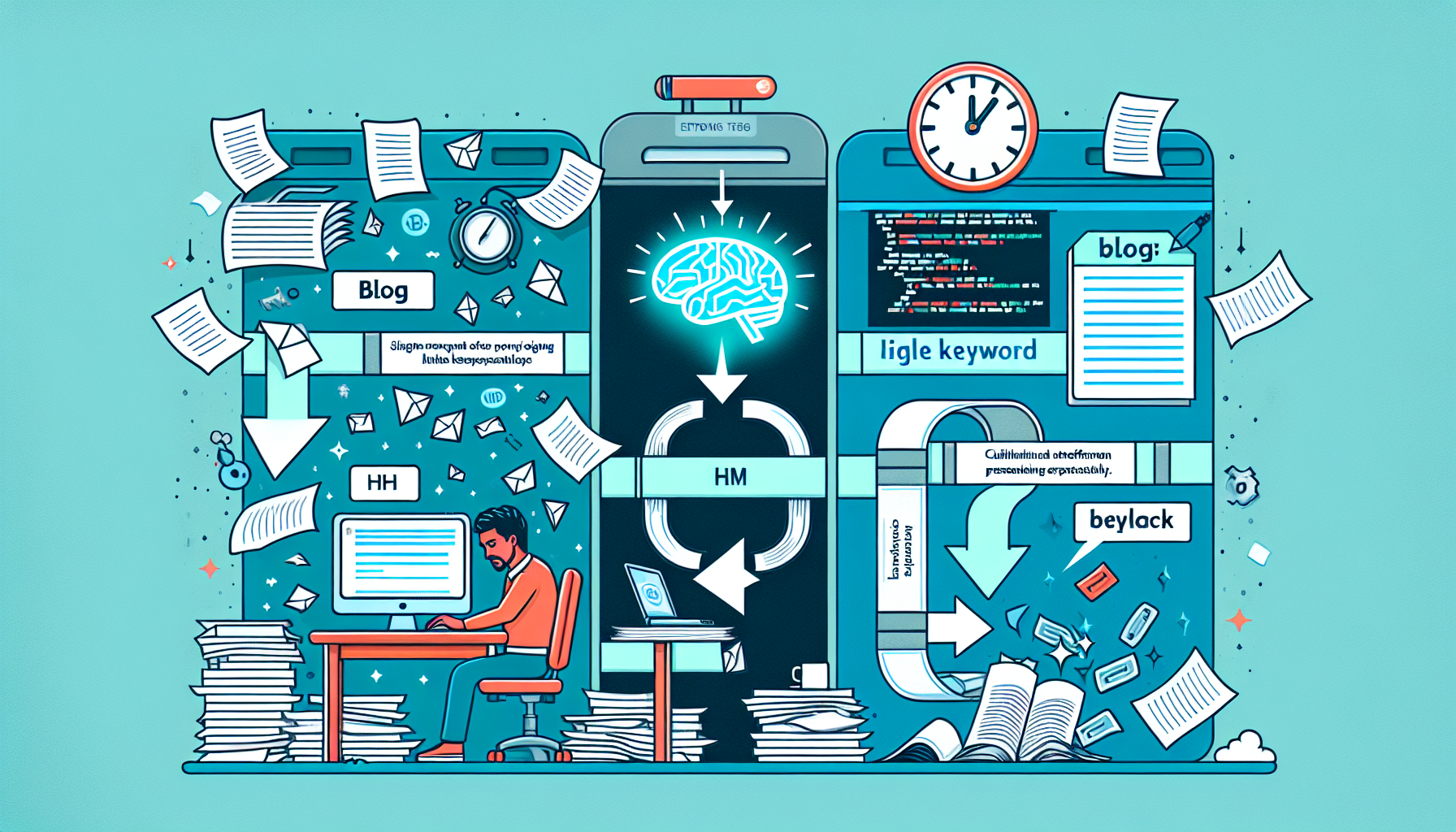 커스텀 GPT를 활용한 블로그 글쓰기 자동화 워크플로우 일러스트