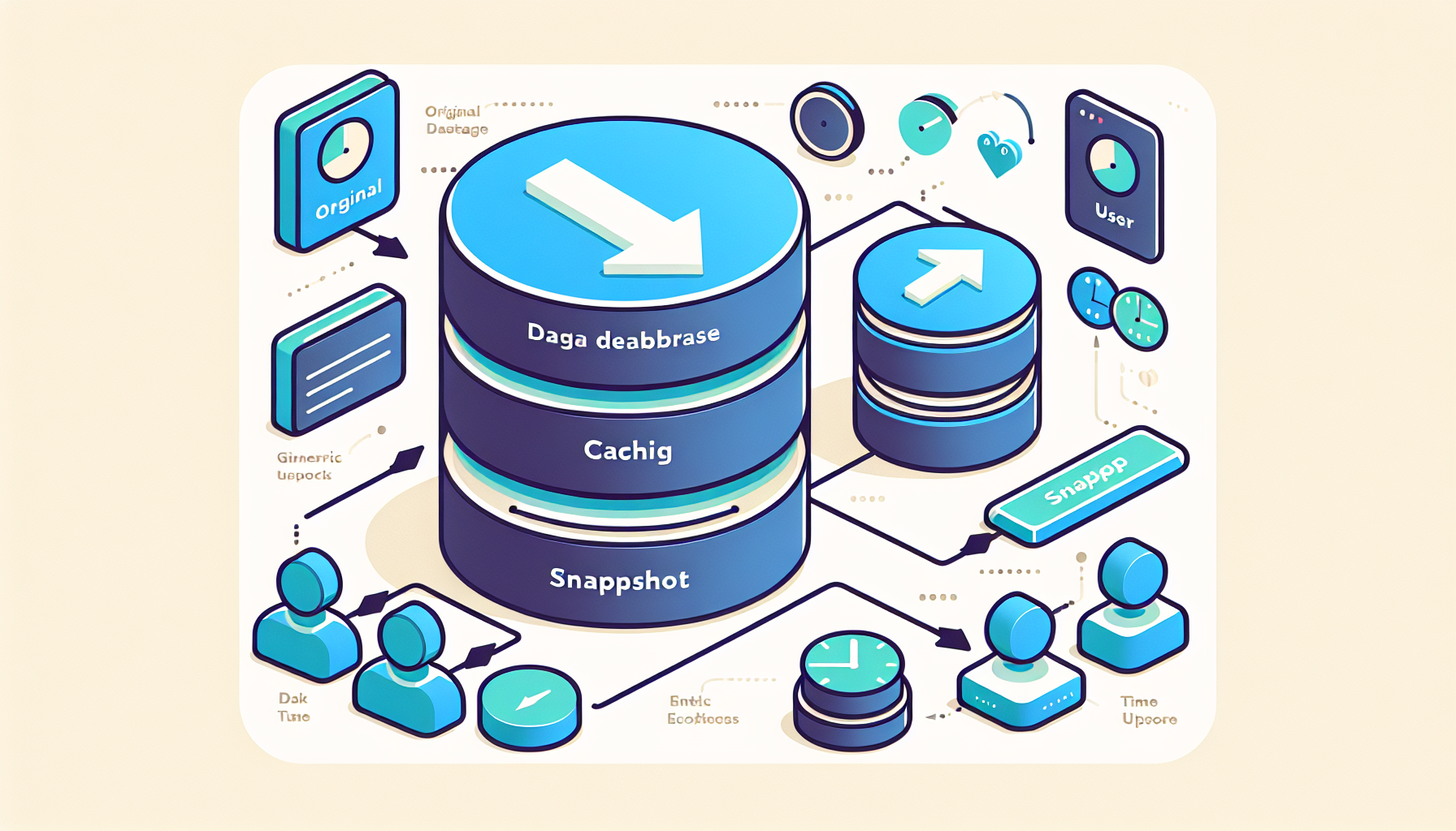 데이터 스냅샷 캐싱 전략의 작동 원리를 보여주는 기술 다이어그램