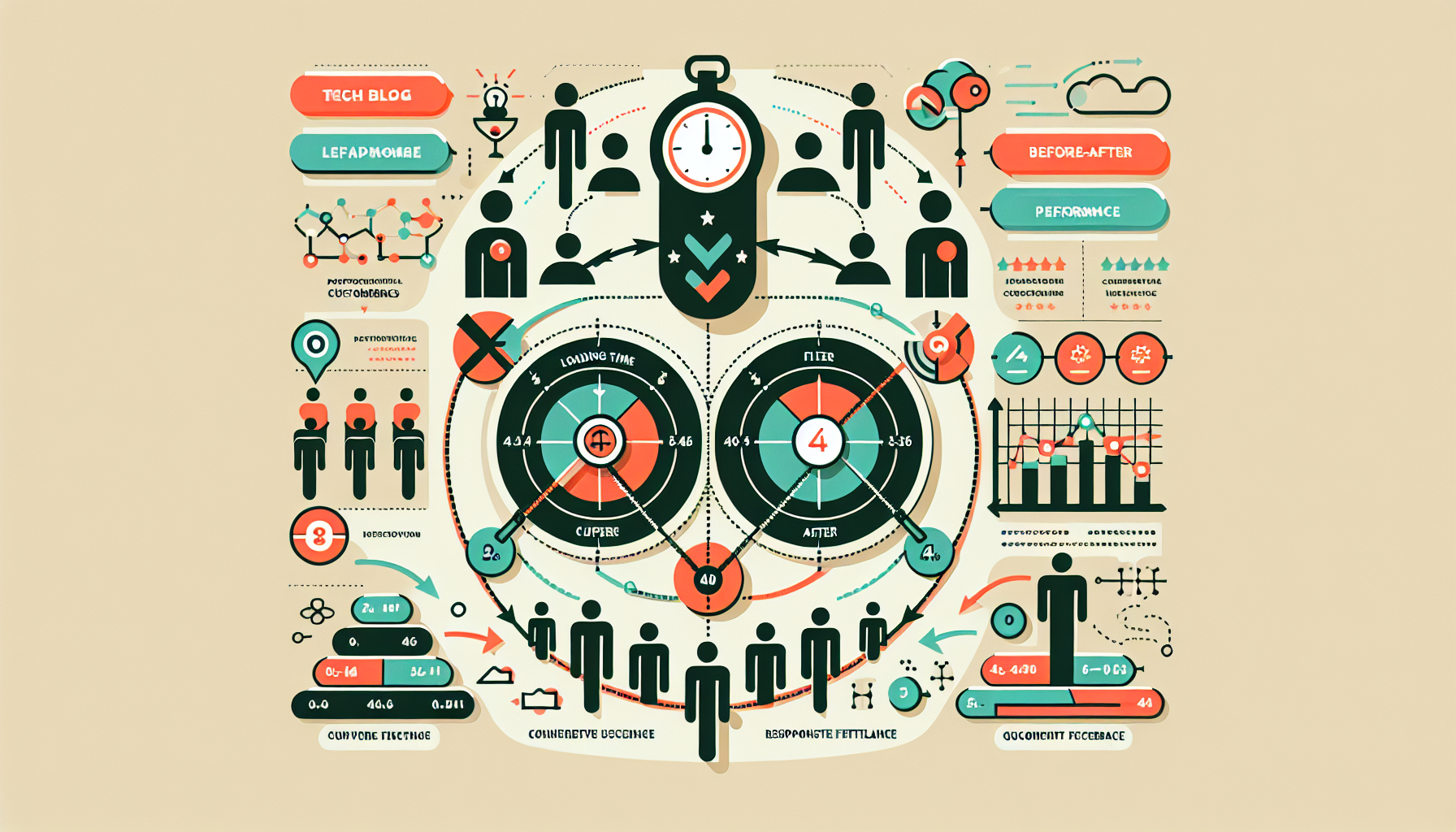대시보드 성능 개선 효과를 측정하는 주요 지표들을 시각화한 인포그래픽