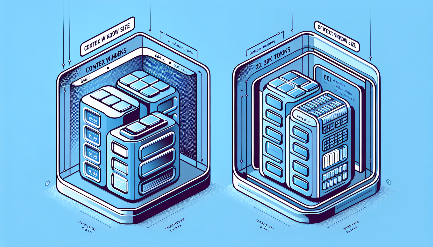 딥시크 R1과 ChatGPT o1의 컨텍스트 윈도우 크기 차이를 보여주는 데이터 처리 용량 비교 다이어그램