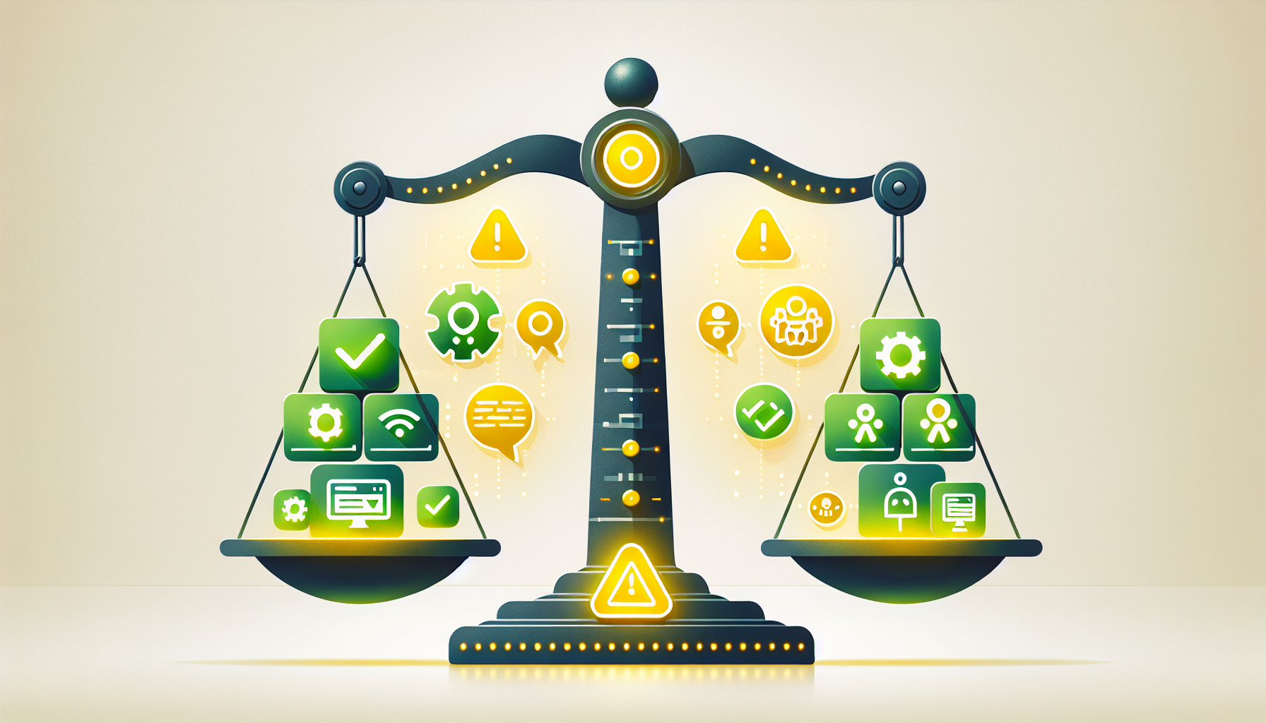 구글 앱스 스크립트 장점과 단점 균형 비교 일러스트