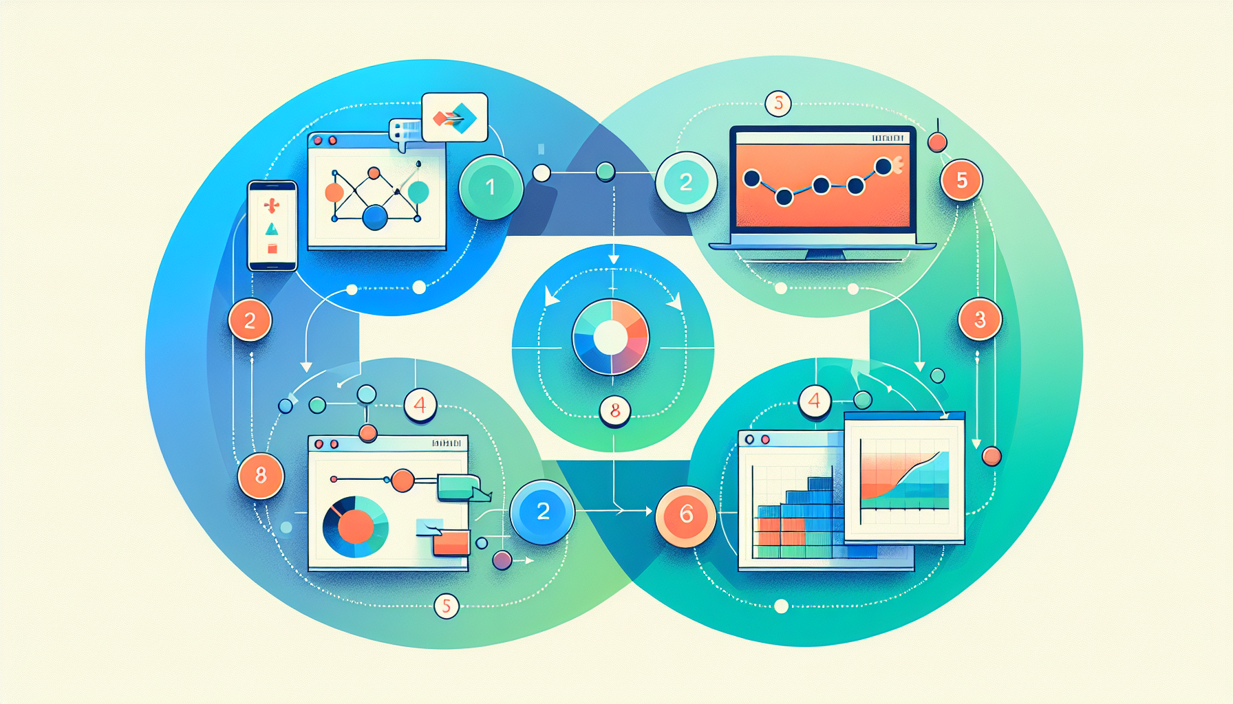 루커 스튜디오 대시보드 제작 단계별 프로세스 가이드 일러스트