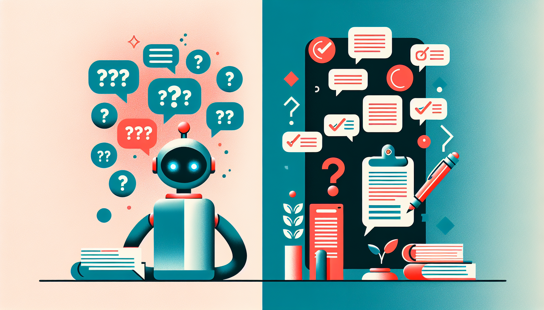 AI 환각 현상과 NotebookLM의 출처 기반 답변 방식을 비교하는 개념 일러스트