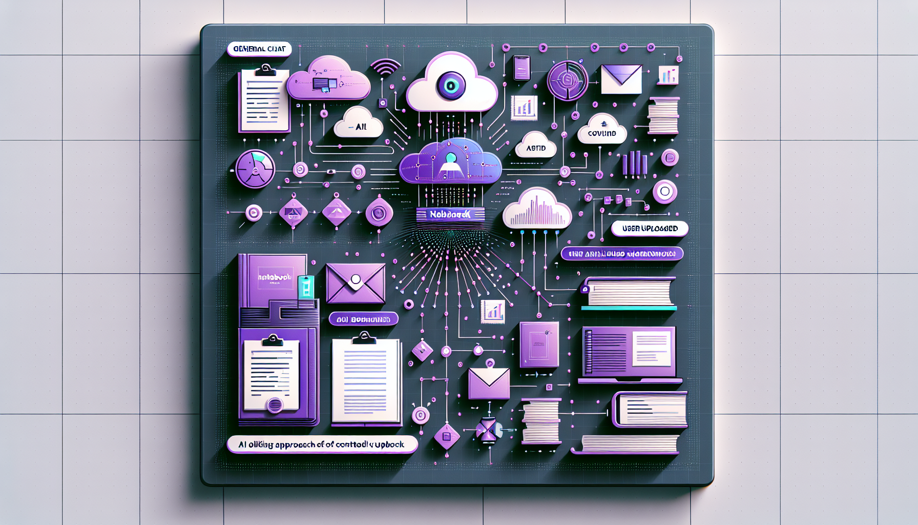 일반 AI 챗봇과 NotebookLM의 작동 방식 차이를 보여주는 비교 다이어그램