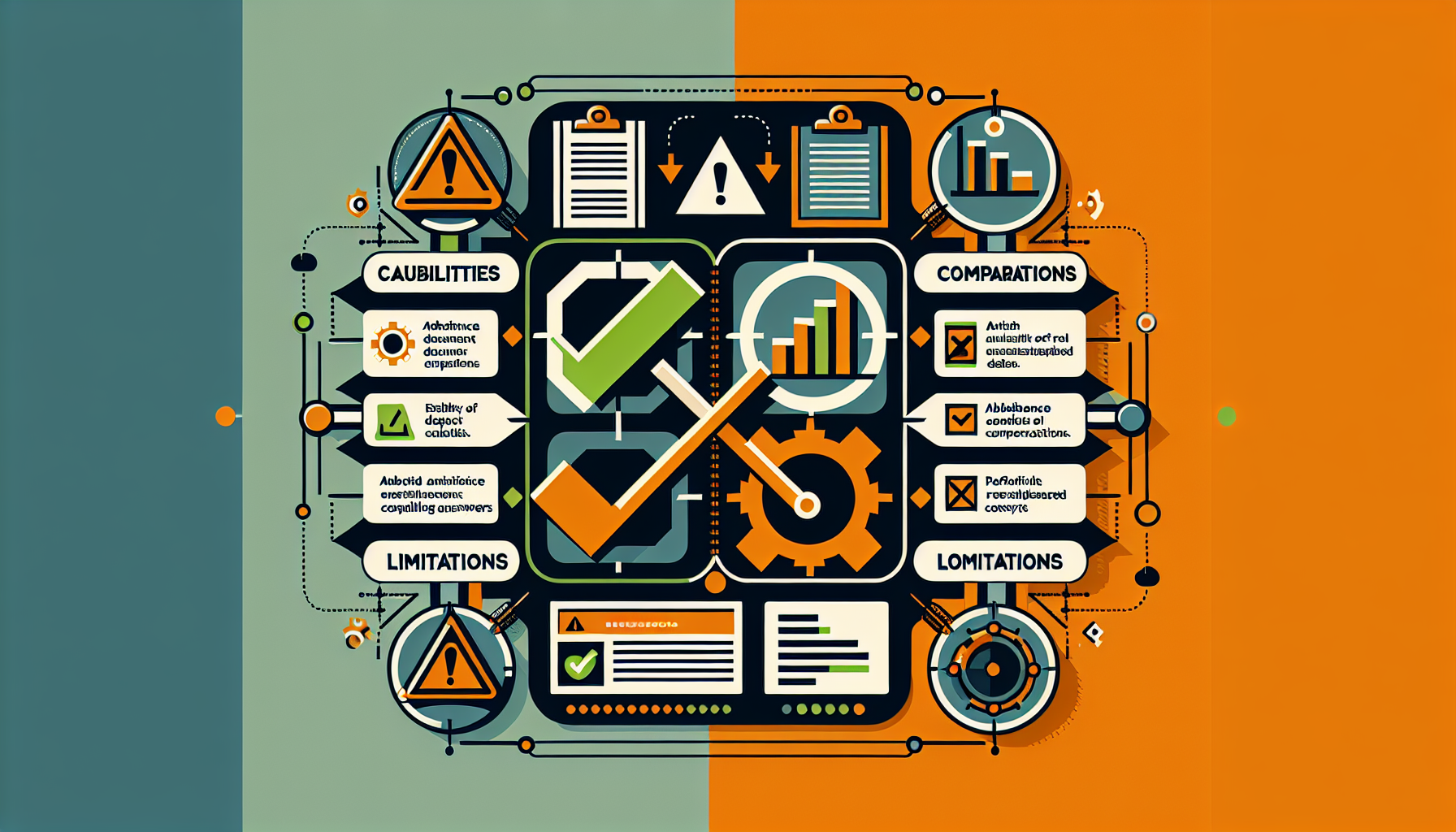 NotebookLM 사용 시 주의사항과 한계점을 나타내는 안내 일러스트