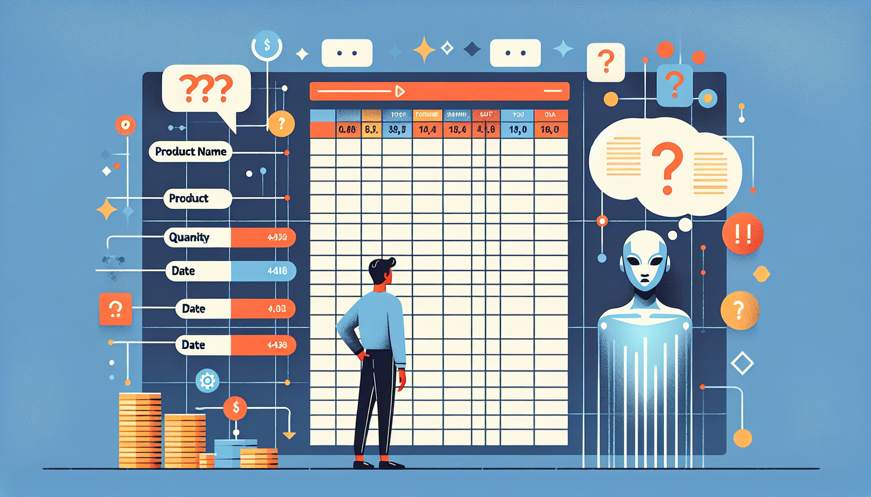 스프레드시트 테이블 구조 설계 고민과 AI 지원 개념도