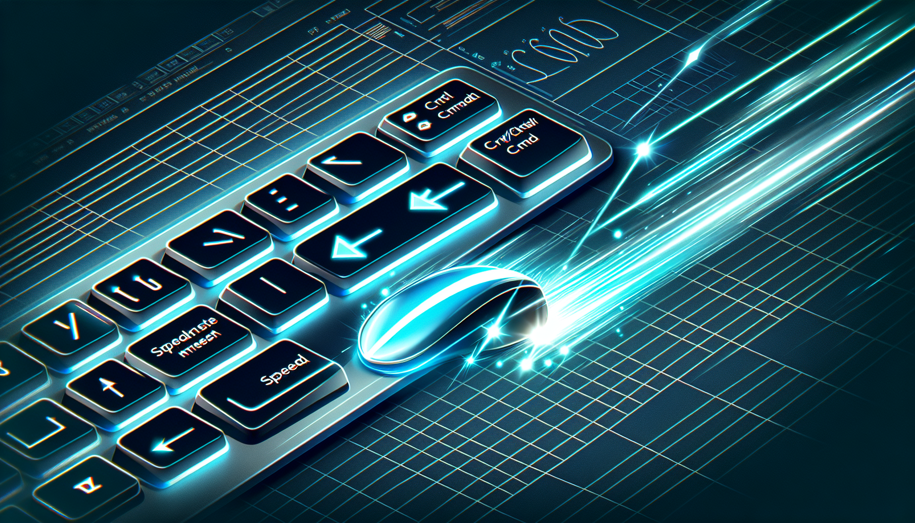 구글 스프레드시트 단축키로 빠르게 셀 이동하는 개념 일러스트