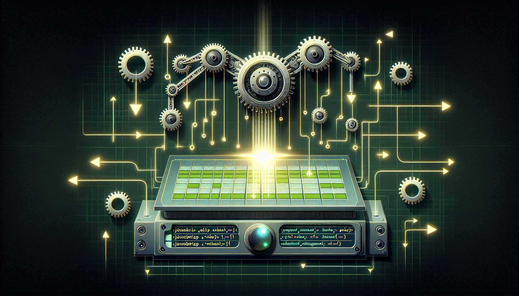 구글 앱스 스크립트로 스프레드시트 반복 작업을 자동화하는 개념 일러스트
