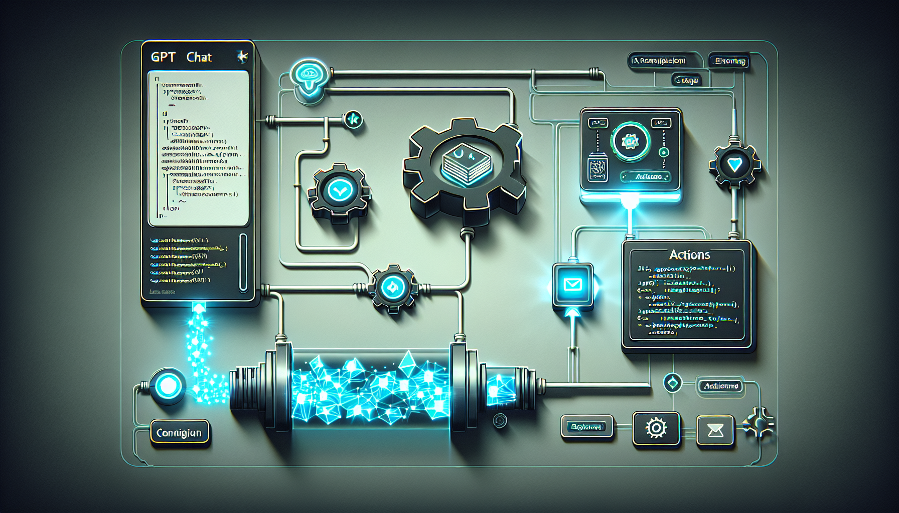 GPT 빌더 Actions 기능으로 SERP API를 연결하는 설정 구조 다이어그램