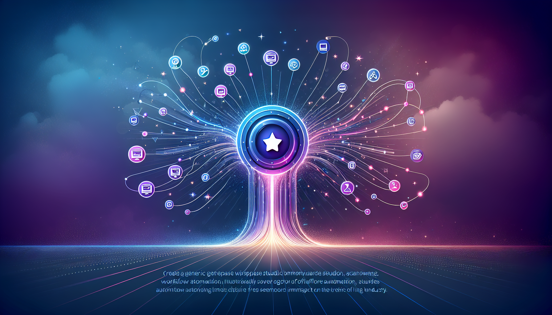 구글 워크스페이스 스튜디오의 등장을 나타내는 혁신적인 자동화 도구 일러스트