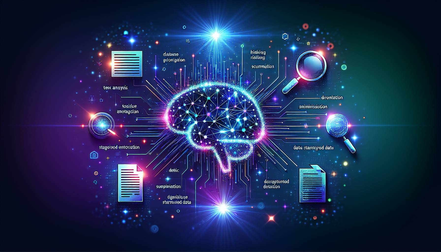 제미나이 AI의 다양한 기능과 워크플로우 통합을 표현한 일러스트