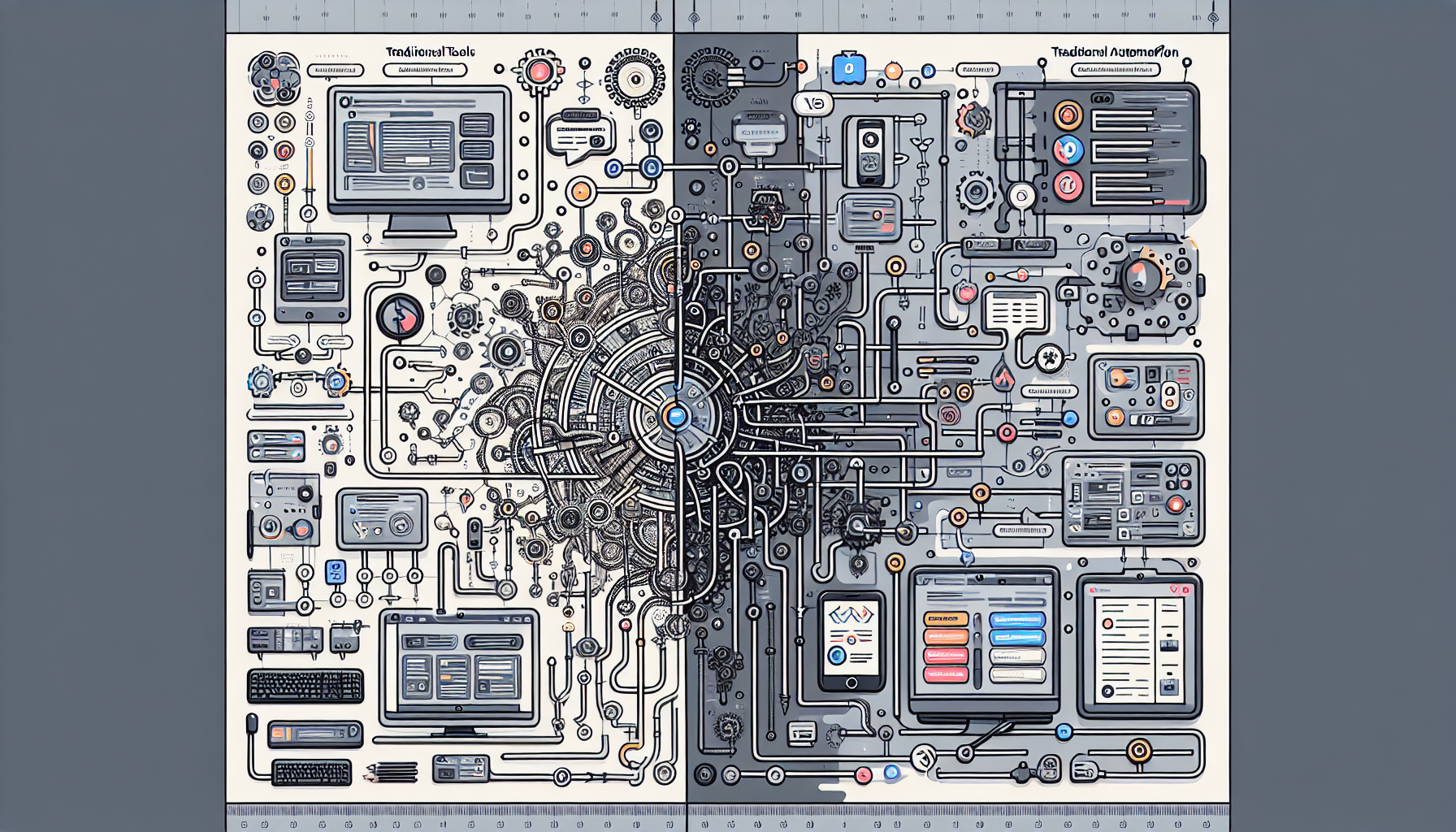 워크스페이스 스튜디오와 기존 자동화 도구들의 차이점을 비교하는 인포그래픽
