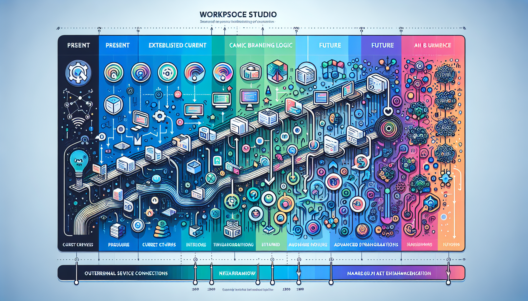 워크스페이스 스튜디오의 향후 발전 방향과 기능 확장 로드맵 일러스트