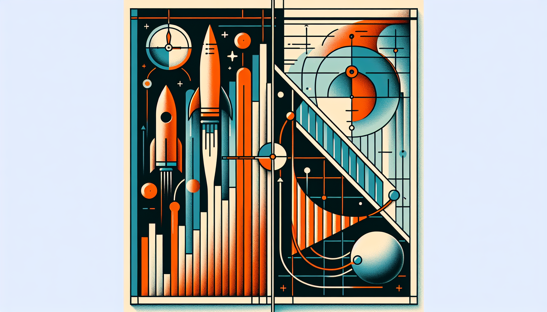 모멘텀 전략과 평균 회귀 전략을 대비하는 투자 철학 비교 일러스트