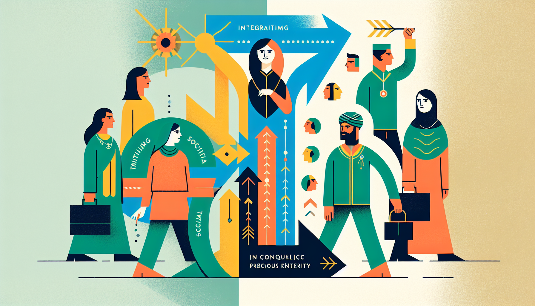 군중을 따르는 모멘텀 성향과 반대로 움직이는 역발상 투자 성향 비교 일러스트