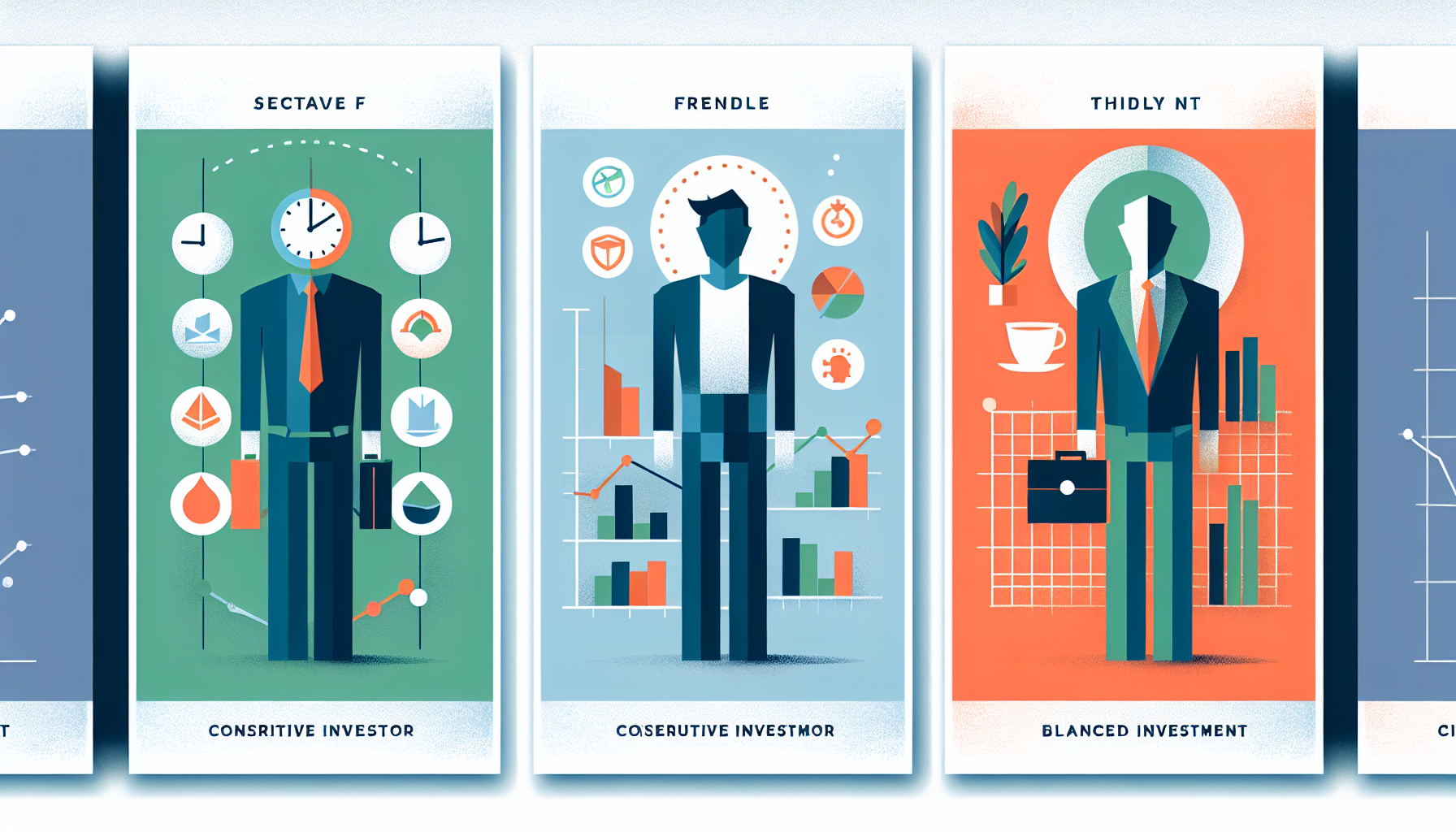 투자자 유형별 맞춤 투자 전략 시나리오 카드 일러스트