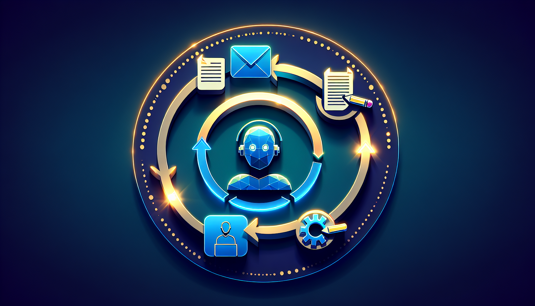 AI 결과물 생성부터 사용자 피드백, 수정, 재전송까지 반복되는 피드백 루프 사이클 일러스트